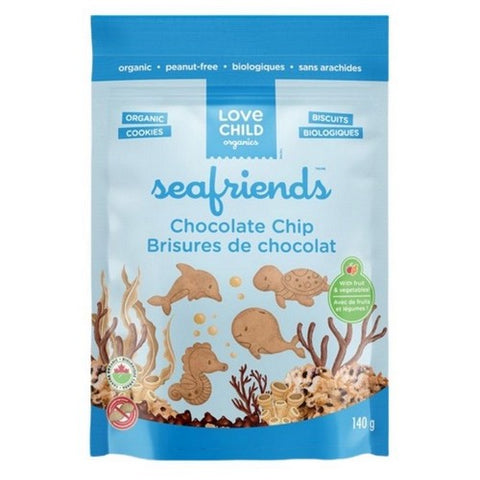 Love Child Organics, Sea Friends Chocolate Chip Cookies, 140 Gramms (Case Of 12)