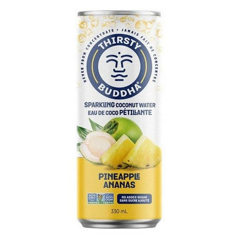 Thirsty Buddha, Sparkling Coconut Water with Pineapple, 330 MI (Case Of 12)