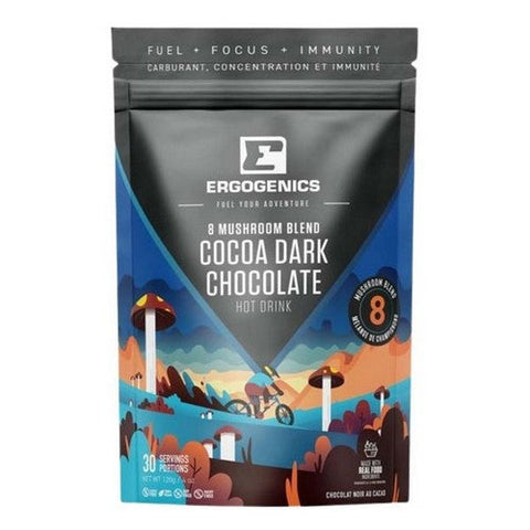Ergogenics Nutrition, 8 Mushroom Blend Cocoa Dark Chocolate, 120 Grams