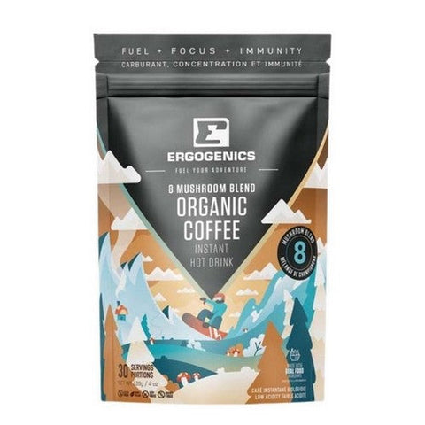 Ergogenics Nutrition, 8 Mushroom Blend Organic Coffee, 120 Grams