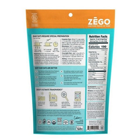 Zego, Organic Oats Double Protein Bag, 14 Oz (Case Of 5)