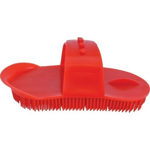 Partrade, Plastic Curry Comb W/Strap, 7 Inches, Red