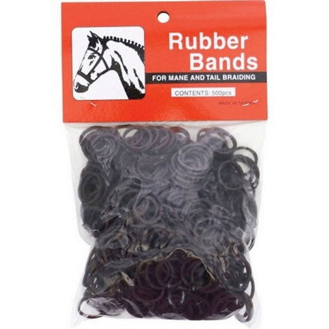 Partrade, Rubber Horse Braid Bands, 5 IN-500 Pack,Brown