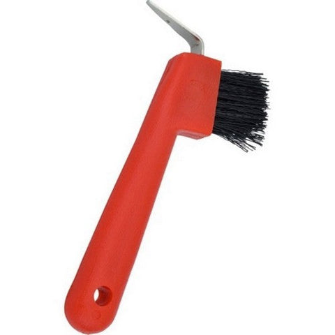 Partrade, Hoof Pick W/Brush, 7 Inches, Red