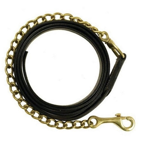 Gatsby, Gatsby Leather Lead W/20 Chain, 6.5 Feet X 20 Inches, Havana