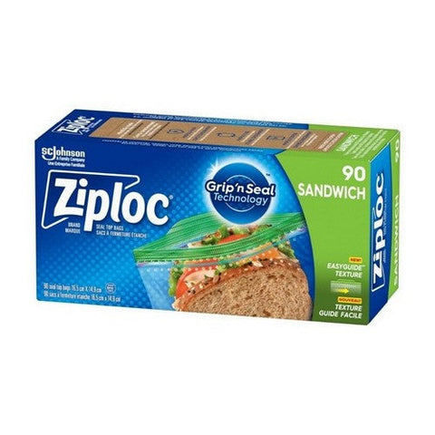 Ziploc, Seal Top Sandwich Bags, 90 Count (Case Of 12)