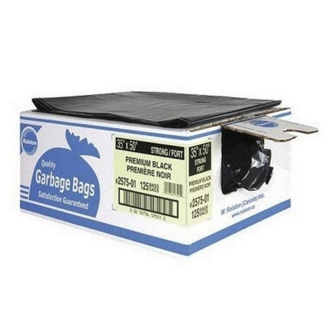 Ralston, Strong Industrial Trash Bags Strong Black, 125 Count