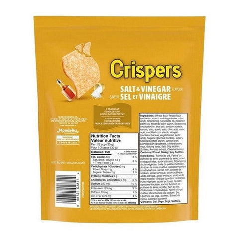 Crispers, Salt And Vinegar Flavoured Crackers, 145 Grams (Case Of 12)