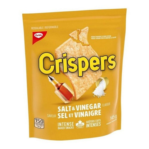 Crispers, Salt And Vinegar Flavoured Crackers, 145 Grams (Case Of 12)