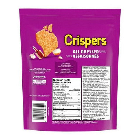 Crispers, All Dressed Crackers, 145 Grams (Case Of 12)