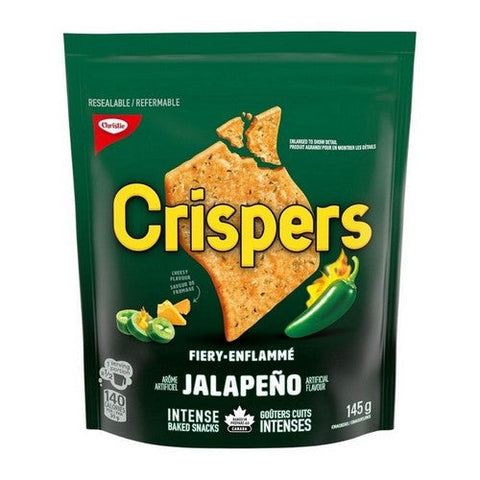 Crispers, Fiery Jalapeno Flavoured Crackers Crispers, 145 Grams (Case Of 12)