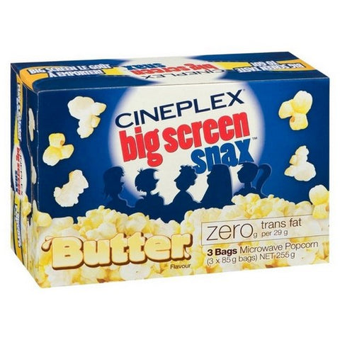 Cineplex, Butter Microwave Popcorn, 255 Grams (Case Of 12)