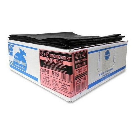 Ralston, Extra Strong Black Trash Bags, 75 Count (Case Of 75)