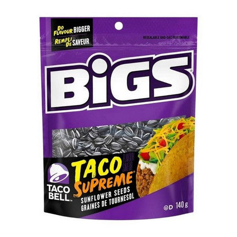 Bigs, Taco Supreme Flavour Sunflower Seeds, 140 Grams (Case Of 8)