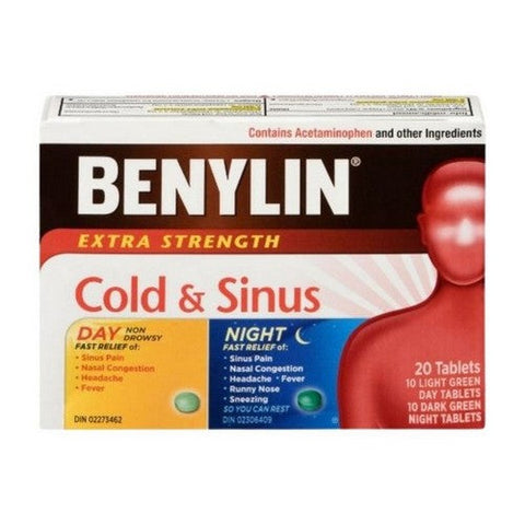 Benylin, Cold And Sinus Day & Night Combo, 20 Tablets
