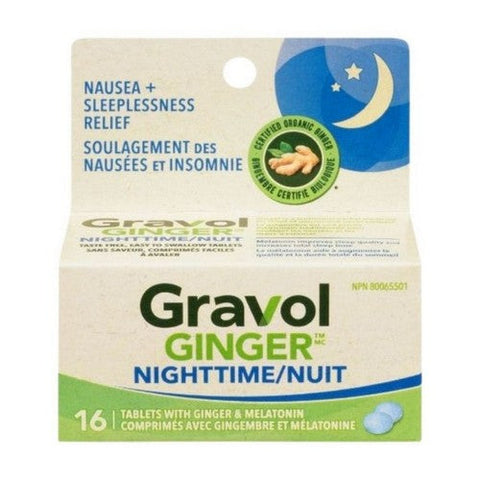 Gravol, Ginger Nighttime Tablets With Melatonin, 16 Count