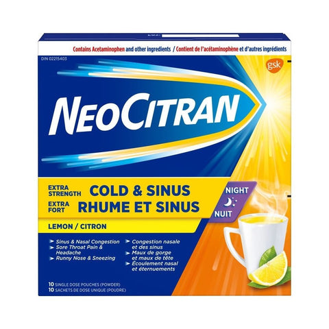 NeoCitran, Extra Strength Cold And Sinus Relief, 10 Count