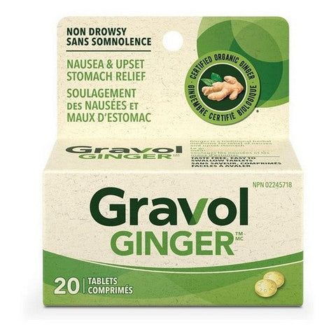 Gravol, Non-Drowsy Ginger Antinauseant Tablets, 20 Count