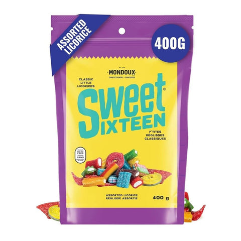 Mondoux, Sweet Sixteen Assorted Licorice Mix, 400 Grams (Case Of 6)