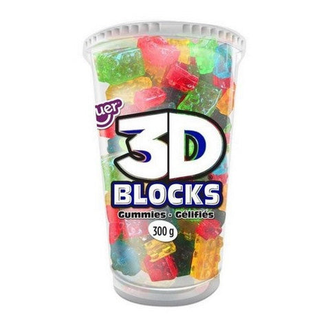 Huer, 3D Blocks Shaped Gummy Candy, 300 Grams (Case Of 12)