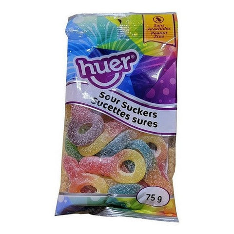 Huer, Sour Suckers Gummy Candy, 75 Grams (Case Of 12)
