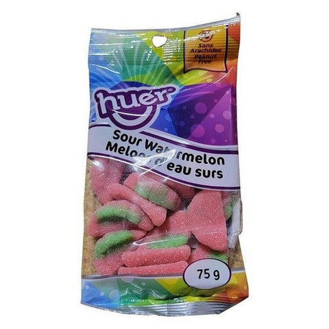 Huer, Sour Watermelon Gummy Candy, 75 Grams (Case Of 12)