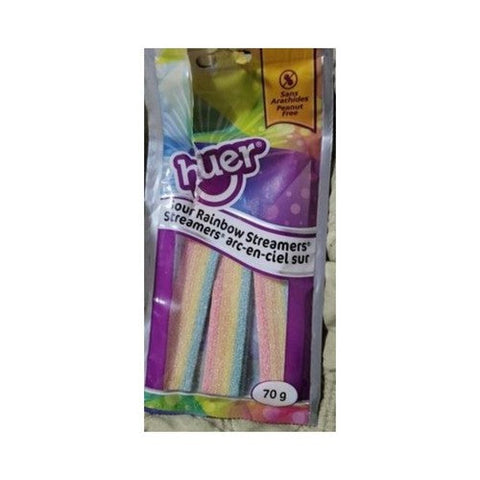 Huer, Sour Rainbow Streamers, 70 Grams (Case Of 12)