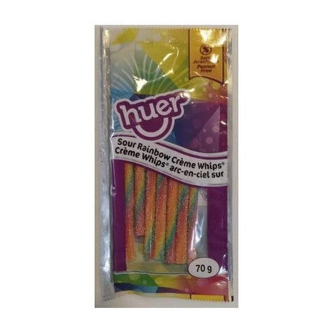 Huer, Sour Rainbow Creme Whips, 70 Grams (Case Of 12)