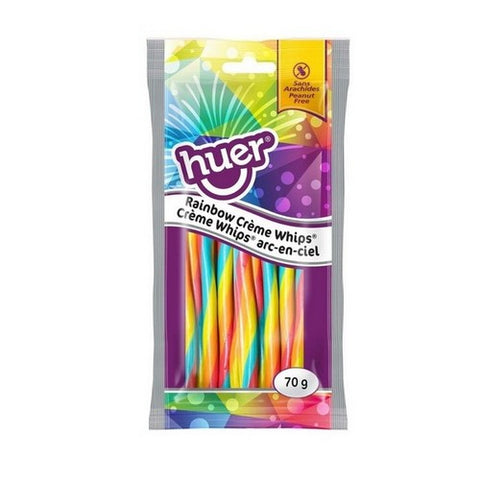 Huer, Rainbow Creme Whips Gummy Candy, 70 Grams (Case Of 12)