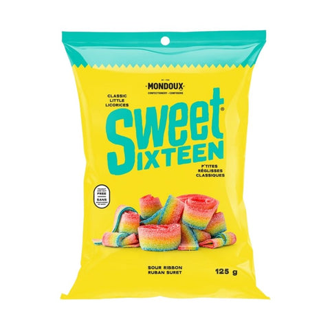 Mondoux, Sweet Sixteen Sour Licorice Ribbons, 125 Grams (Case Of 10)