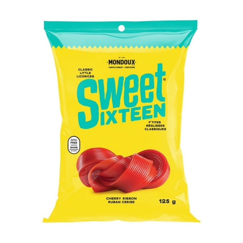 Mondoux, Sweet Sixteen Cherry Flavoured Ribbon Licorice, 125 Grams (Case Of 10)