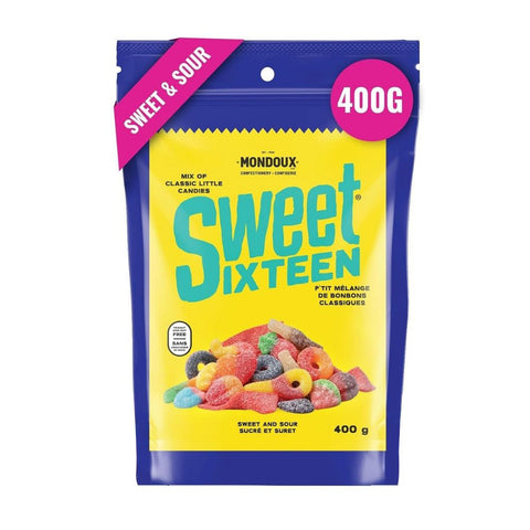 Mondoux, Sweet Sixteen Sweet and Sour Gummy Candy Mix, 400 Grams (Case Of 6)