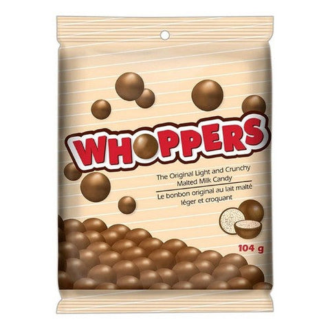 Whoppers, Chocolate Malted Milk Ball Candy, 104 Grams (Case Of 8)