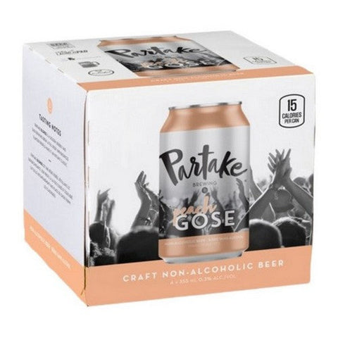 Partake, Non-Alcoholic Beer Peach Gose, 4 X 355 Ml (Case Of 6)