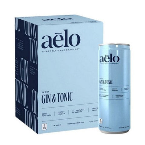 Aelo, Gin And Tonic Zero Alcohol, 4 X 355 Ml (Case Of 6)