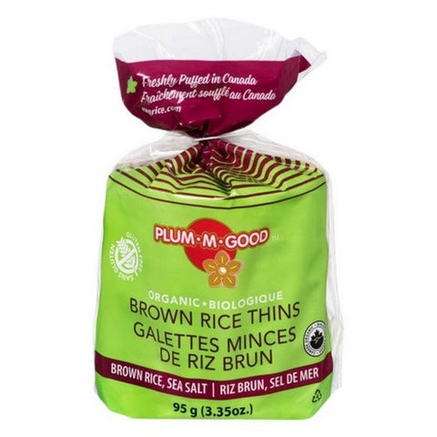 Plum-M-Good, Organic Thins Brown Rice Sea Salt, 95 Grams (Case Of 12)