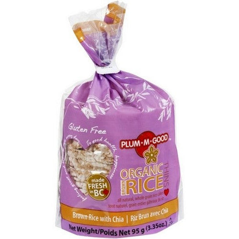 Plum-M-Good, Organic Thins Brown Rice Chia, 95 Grams (Case Of 12)