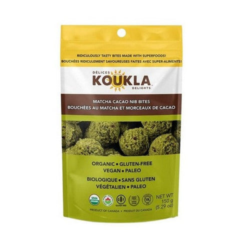 Koukla Delights, Organic Macaroons Matcha Cacao Nibs, 150 Grams (Case Of 8)