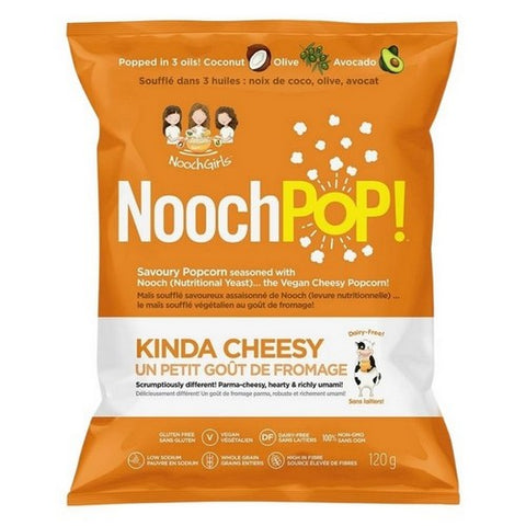 NoochPOP, Kinda Cheesy Premium Popcorn with Nutritional Yeast, 120 Grams (Case Of 12)