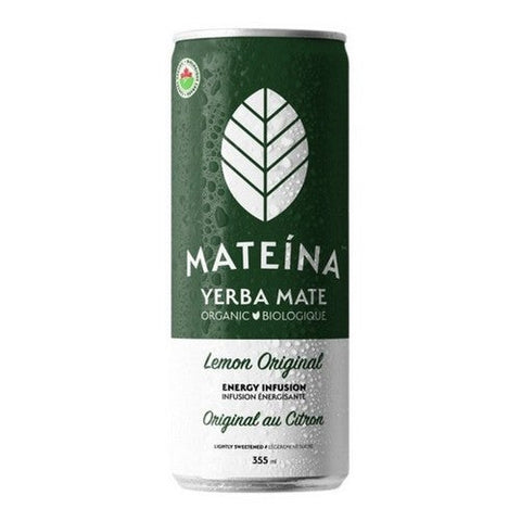 Mateina, Organic Yerba Mate Energy Infusion Lemon Original, 355 Ml (Case Of 12)