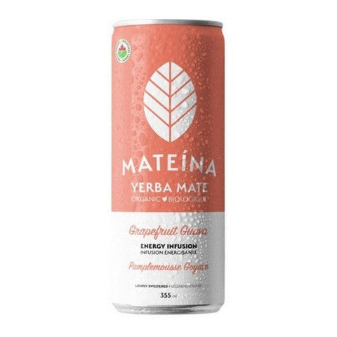 Mateina, Organic Yerba Mate Energy Infusion Grapefruit Guava, 355 Ml (Case Of 12)