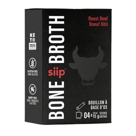 SIIP, Bone Broth Dairy-Free Beef, 4 X 15 Grams (Case Of 12)