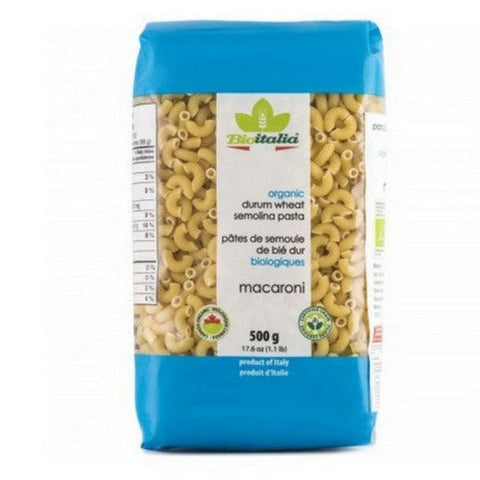 Bioitalia, Organic Macaroni Durum Semolina, 500 Grams (Case Of 12)
