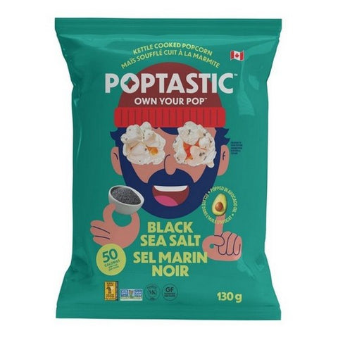 Poptastic, Popcorn Avocado Oil Black Sea Salt, 130 Grams (Case Of 8)