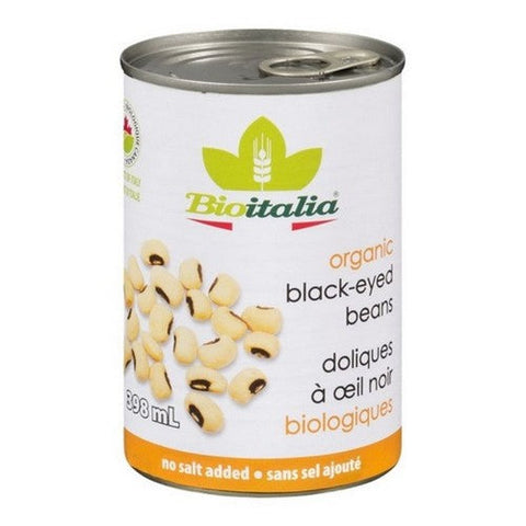 Bioitalia, Organic Black-Eyed Beans No Salt Added, 398 Ml (Case Of 12)