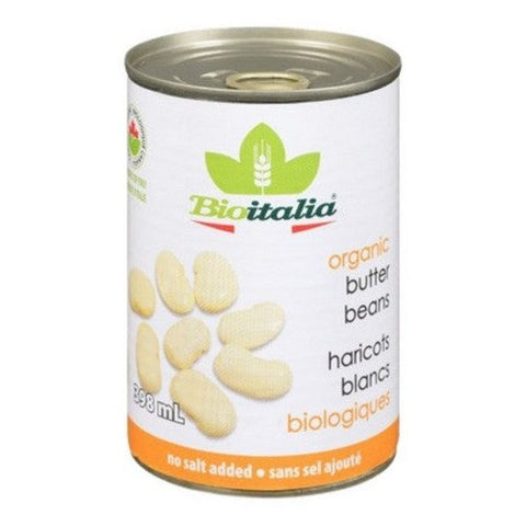 Bioitalia, Organic Butter Beans No Salt Added, 398 Ml (Case Of 12)