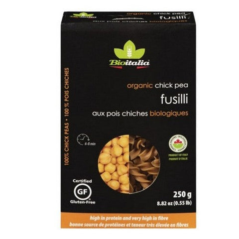 Bioitalia, Organic Fusilli Chickpea, 250 Grams (Case Of 12)