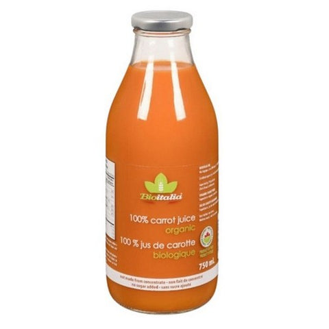 Bioitalia, Organic Carrot Juice 100%, 750 Ml (Case Of 6)