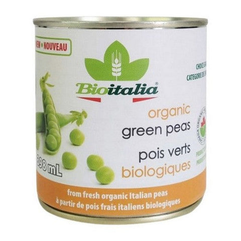 Bioitalia, Organic Green Peas No Salt Added, 398 Ml (Case Of 12)
