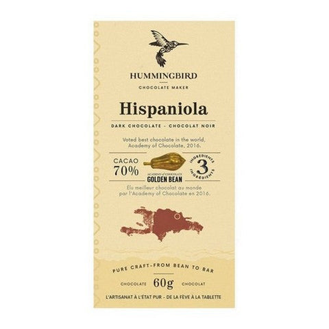 Hummingbird, Single Origin Hispaniola 70 Dark Chocolate 70% Cacao, 60 Grams (Case Of 12)